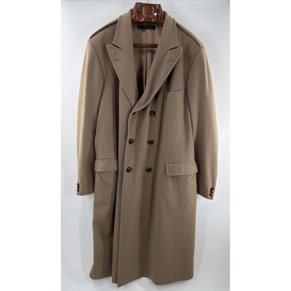 VTG Brooks Brothers Wool Double Breasted Trench Coat British Warm Mens 46 XL